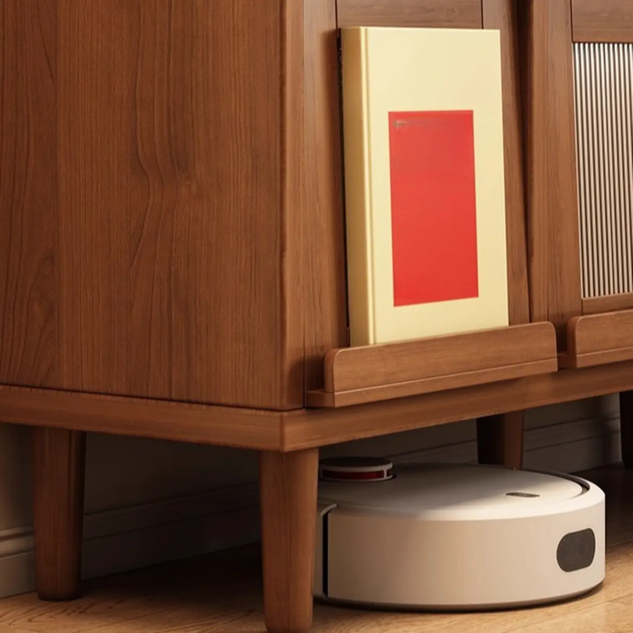 Mid-Century Modern Credenza Walnut Wood Storage Cabinet Image - 7 | homeyfad