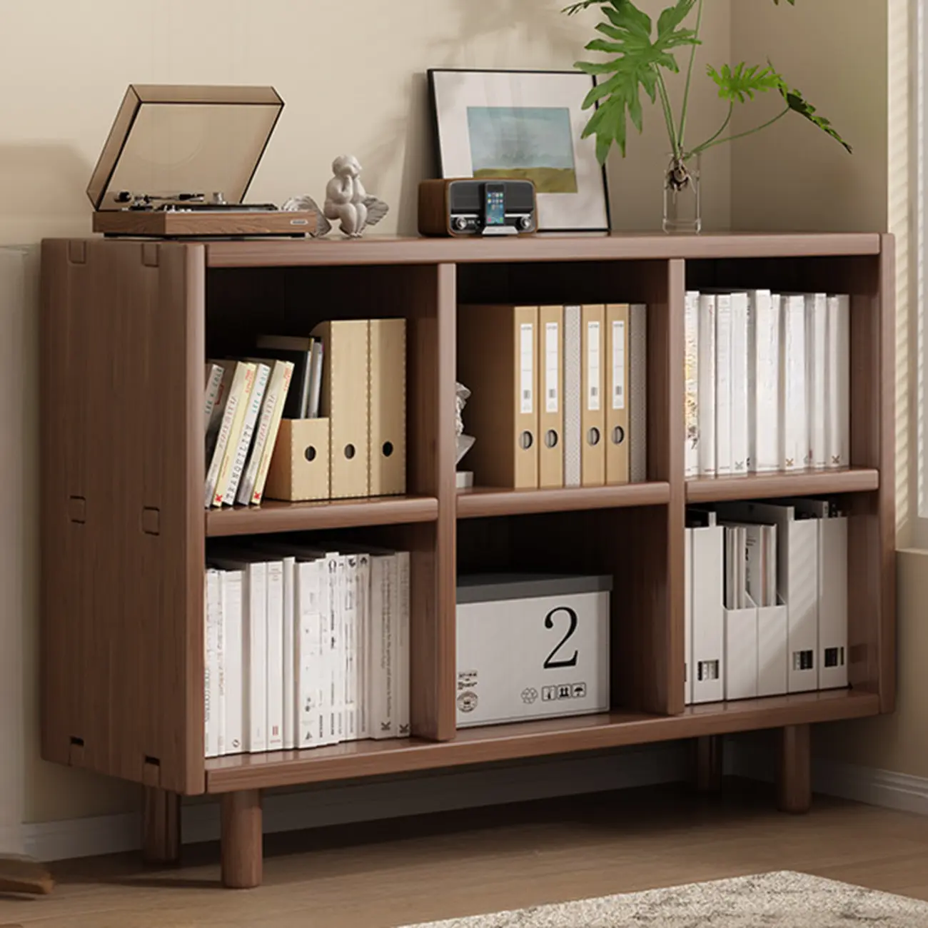 Mid-Century Modern Credenza Walnut Wood Storage Cabinet Image - 11 | homeyfad