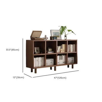 Mid-Century Modern Credenza Walnut Wood Storage Cabinet Image - 14