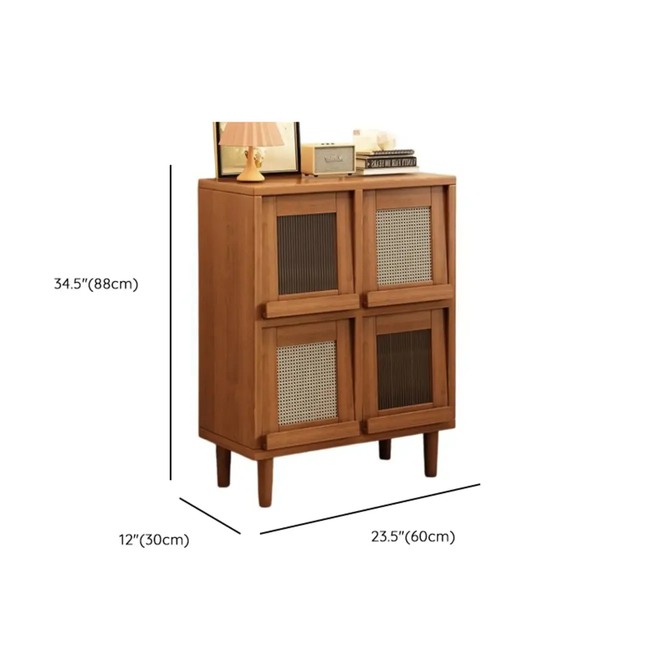 Mid-Century Modern Credenza Walnut Wood Storage Cabinet Image - 16