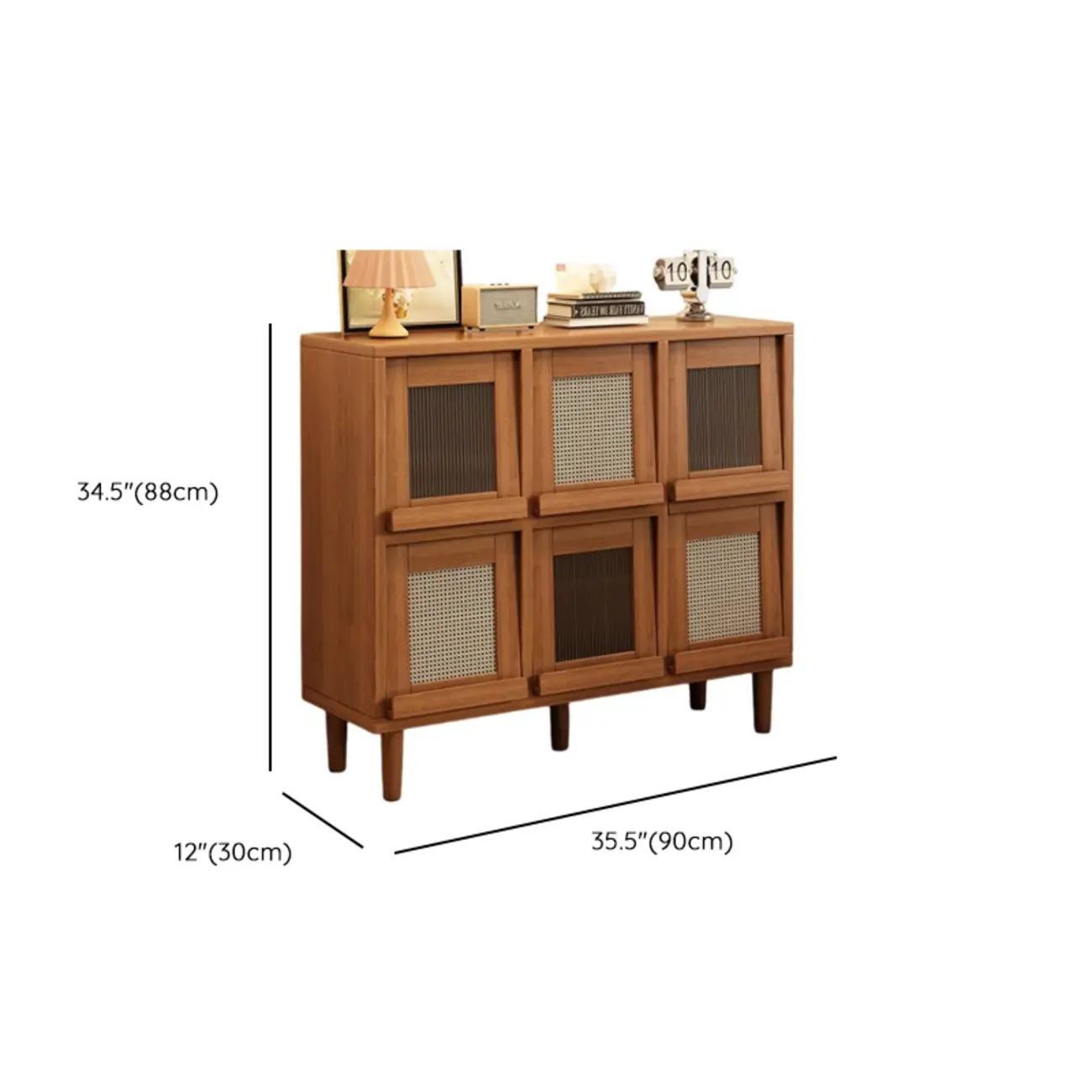 Mid-Century Modern Credenza Walnut Wood Storage Cabinet Image - 17 | homeyfad