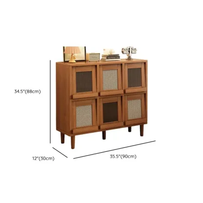 Mid-Century Modern Credenza Walnut Wood Storage Cabinet Image - 17