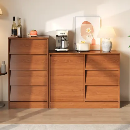Modern Wooden Credenza Sideboard Cabinet with Storage Image - 1
