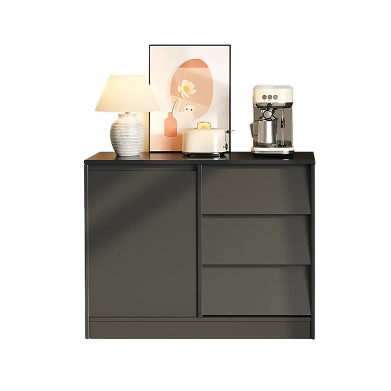 Modern Wooden Credenza Sideboard Cabinet with Storage Image - 14