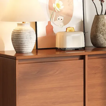 Modern Wooden Credenza Sideboard Cabinet with Storage Image - 5
