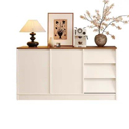 Modern Wooden Credenza Sideboard Cabinet with Storage Image - 7