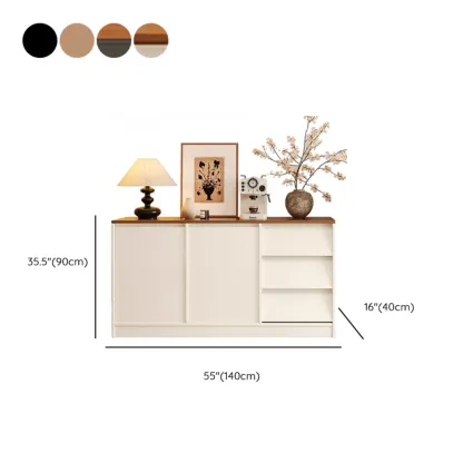Modern Wooden Credenza Sideboard Cabinet with Storage Image - 22
