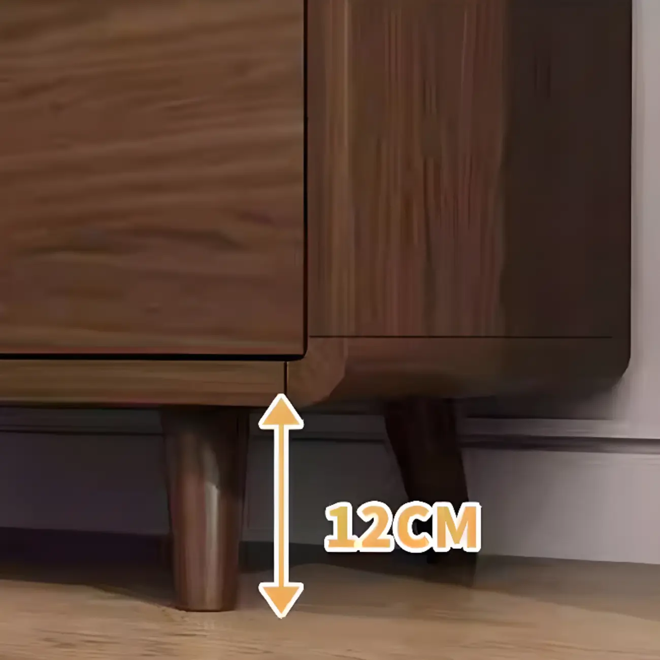 Modern Wood Narrow Sideboard Glass Door Storage Image - 14 | homeyfad