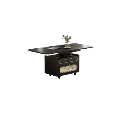 Foldable Wood White Modern Wheeled Small Side Table Image - 9