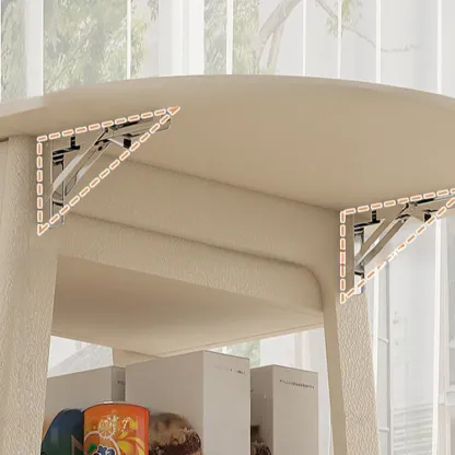 Foldable Wood White Modern Wheeled Small Side Table Image - 10