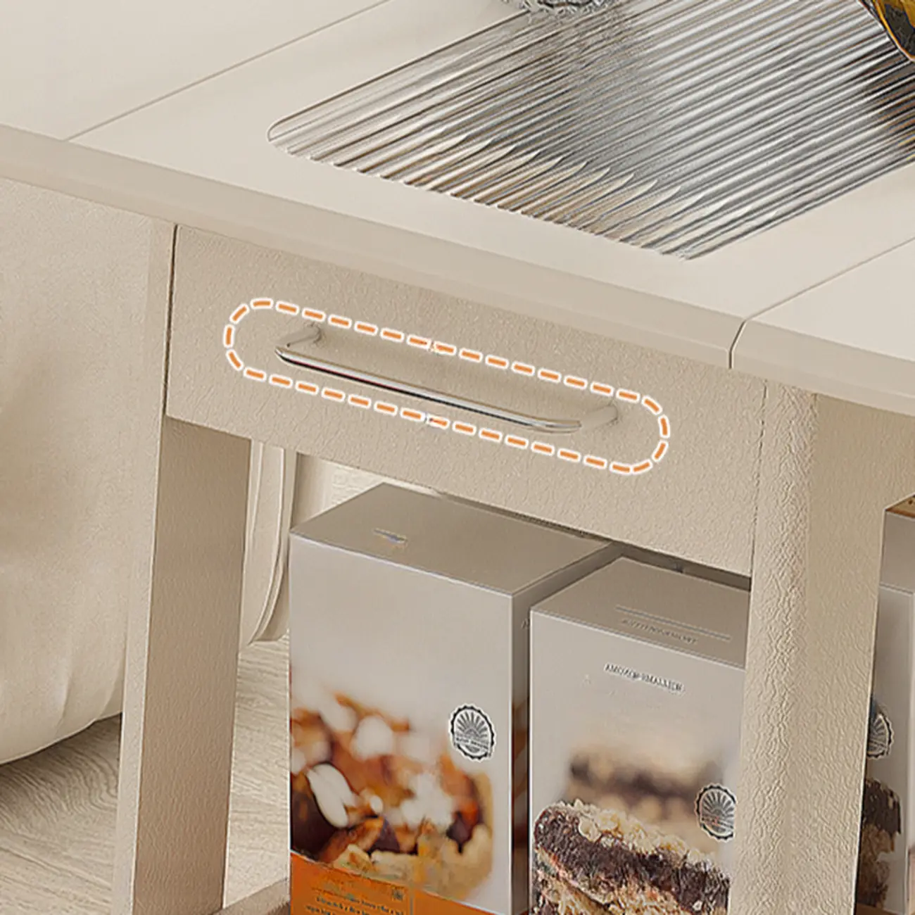 Foldable Wood White Modern Wheeled Small Side Table Image - 16 | homeyfad