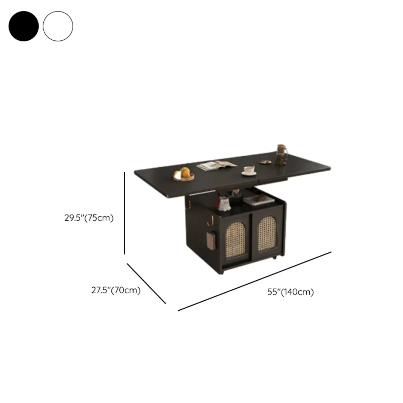 Foldable Wood White Modern Wheeled Small Side Table Image - 23