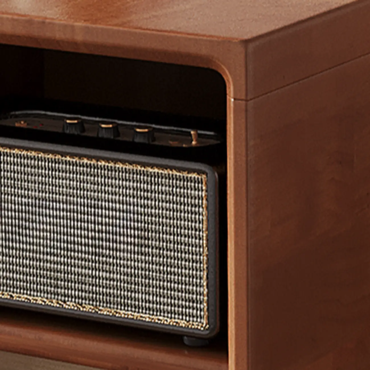 Mid Century Brown Closed Back Horizonal Wooden Bookcase Image - 12 | homeyfad