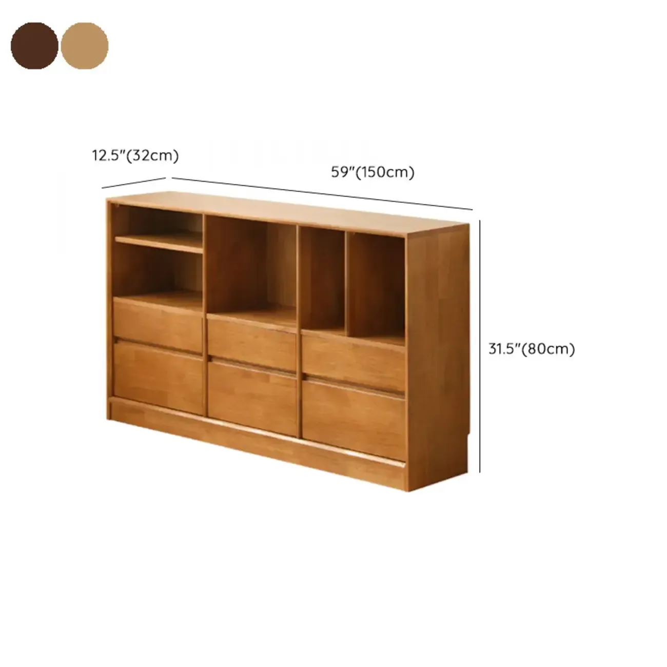 Mid Century Brown Closed Back Horizonal Wooden Bookcase Image - 23