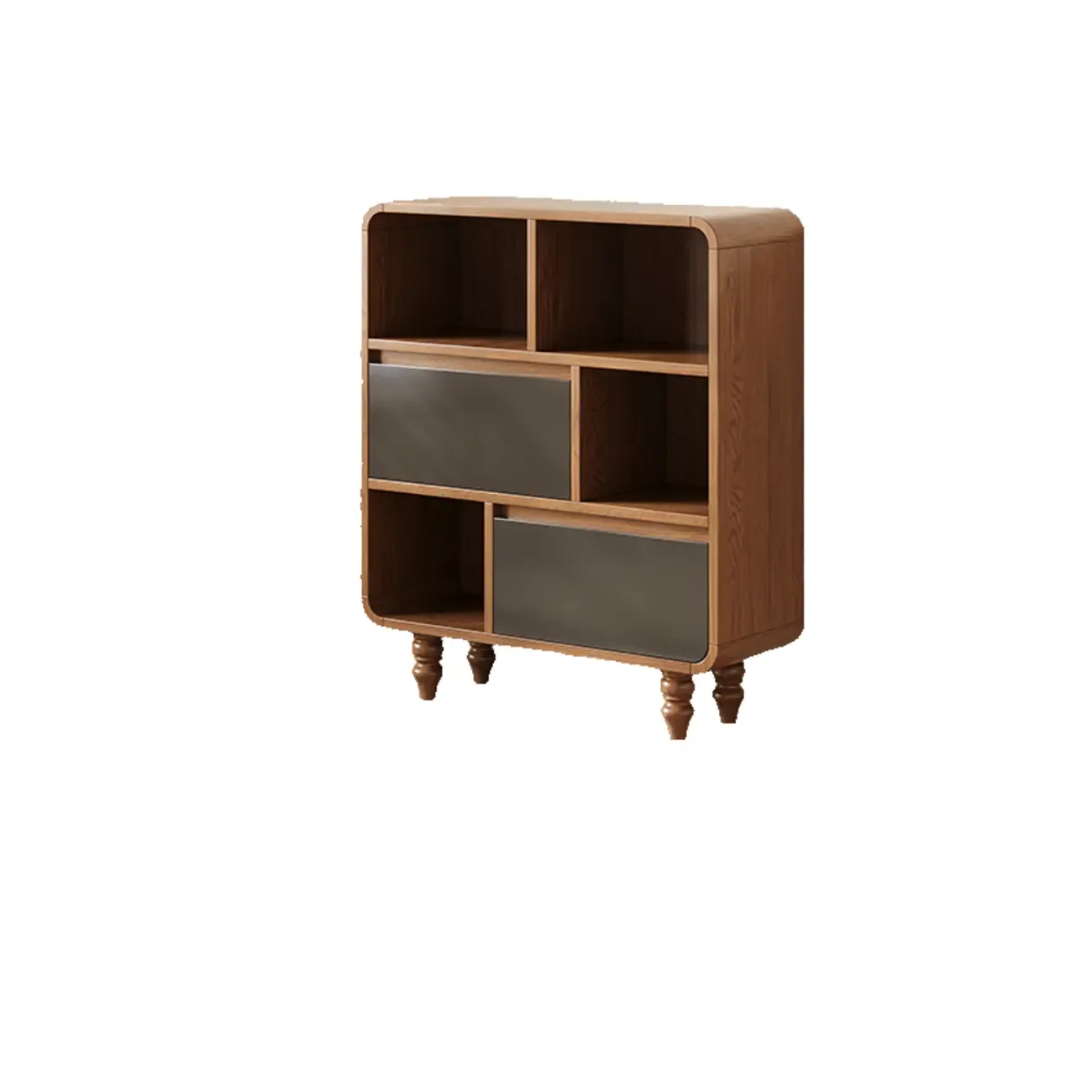Mid-Century Modern Wooden Vertical Display Bookcase Image - 4