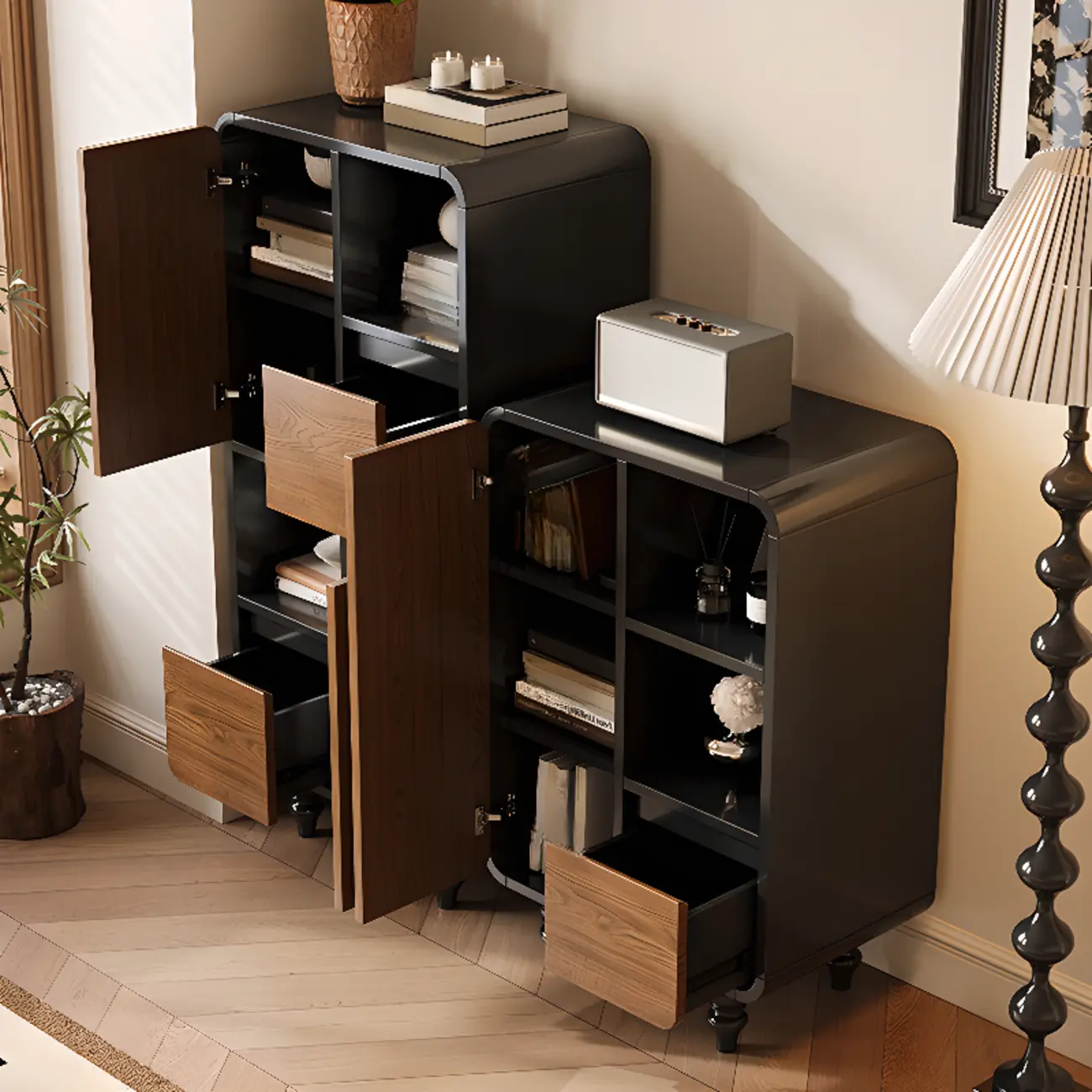 Mid-Century Modern Wooden Vertical Display Bookcase Image - 6 | homeyfad