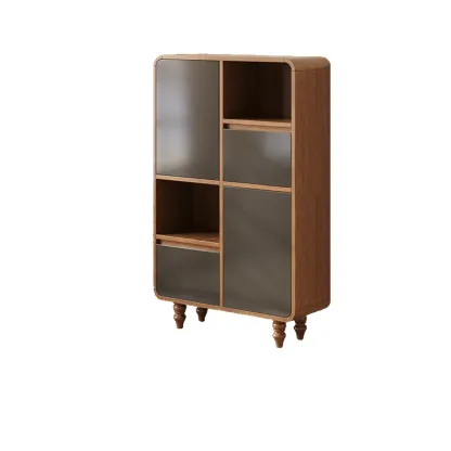 Mid-Century Modern Wooden Vertical Display Bookcase Image - 17
