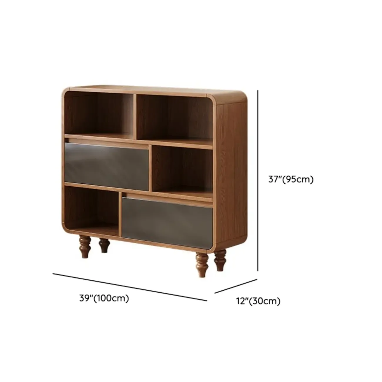 Mid-Century Modern Wooden Vertical Display Bookcase Image - 21