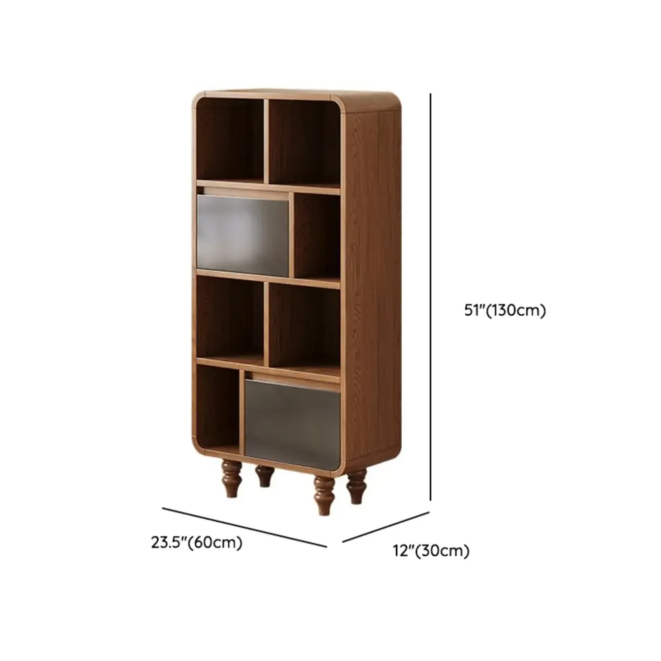 Mid-Century Modern Wooden Vertical Display Bookcase Image - 22