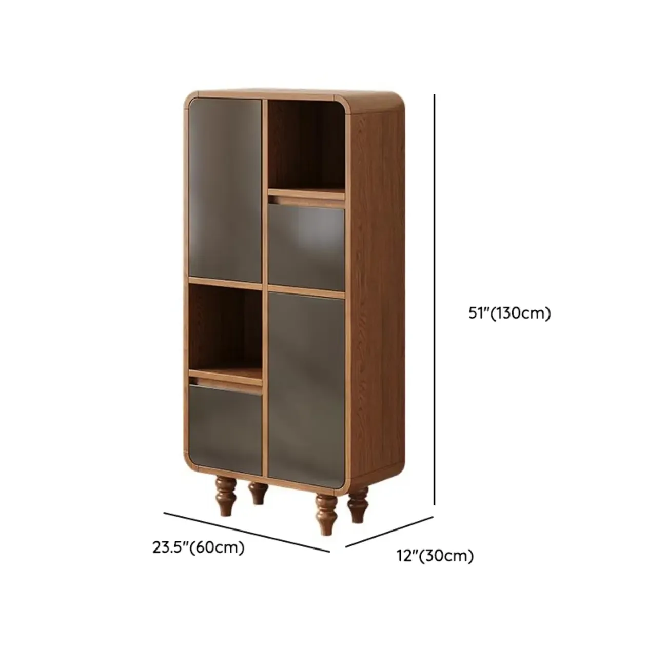 Mid-Century Modern Wooden Vertical Display Bookcase Image - 28