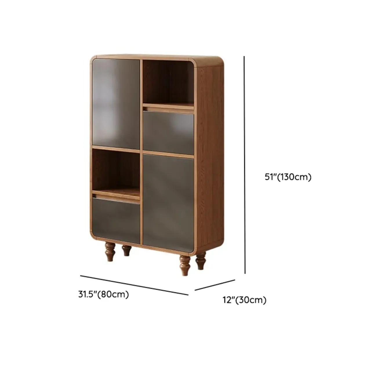 Mid-Century Modern Wooden Vertical Display Bookcase Image - 29