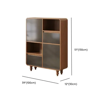 Mid-Century Modern Wooden Vertical Display Bookcase Image - 30