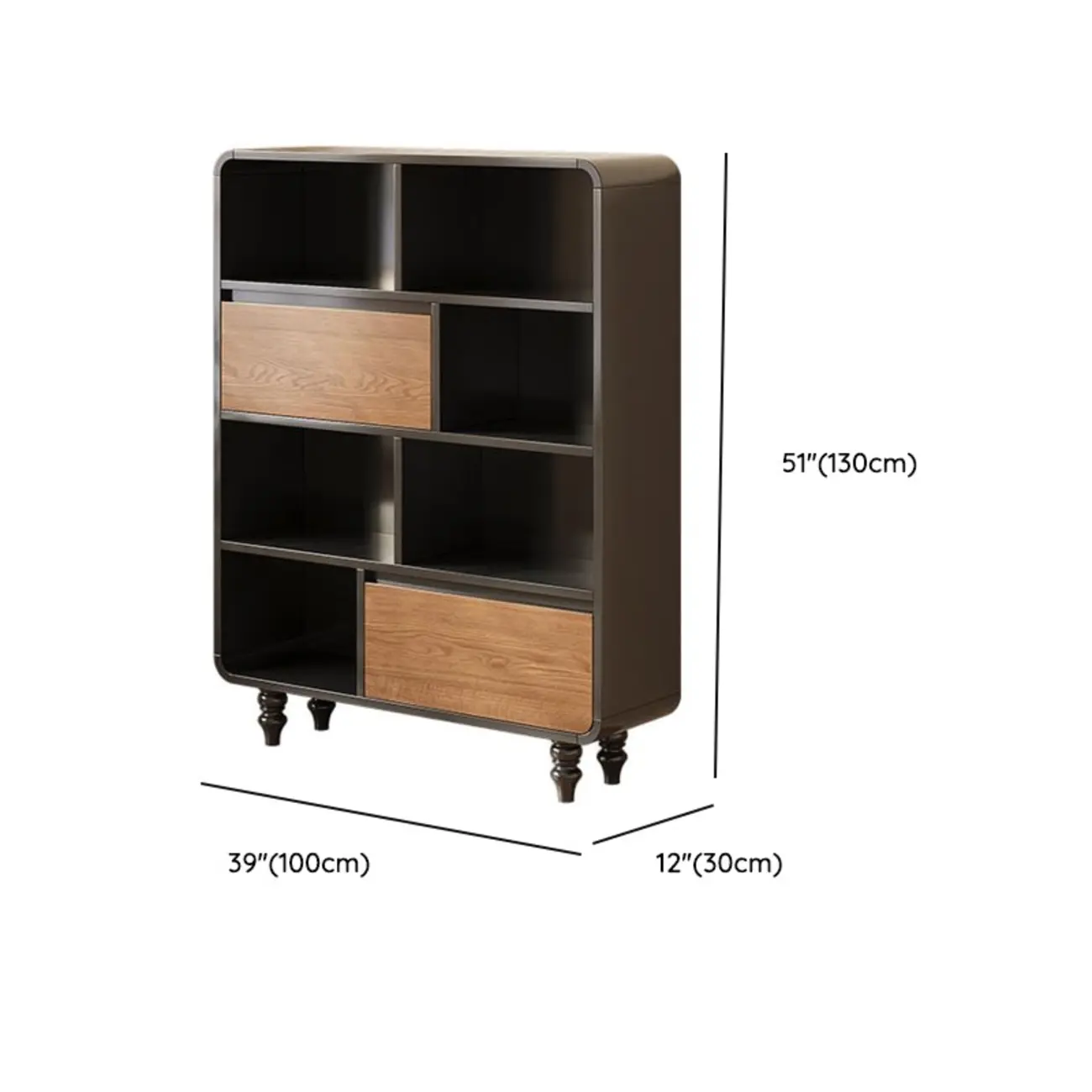 Minimalist Black Small Wooden Bookshelf with Drawer Image - 23 | homeyfad