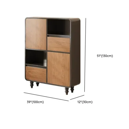 Minimalist Black Small Wooden Bookshelf with Drawer Image - 29