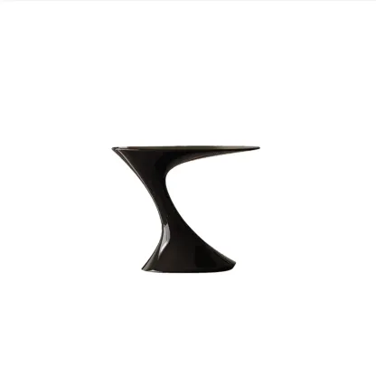 Minimalist Steel Oval Top Retro End Table For Living Room Image - 4