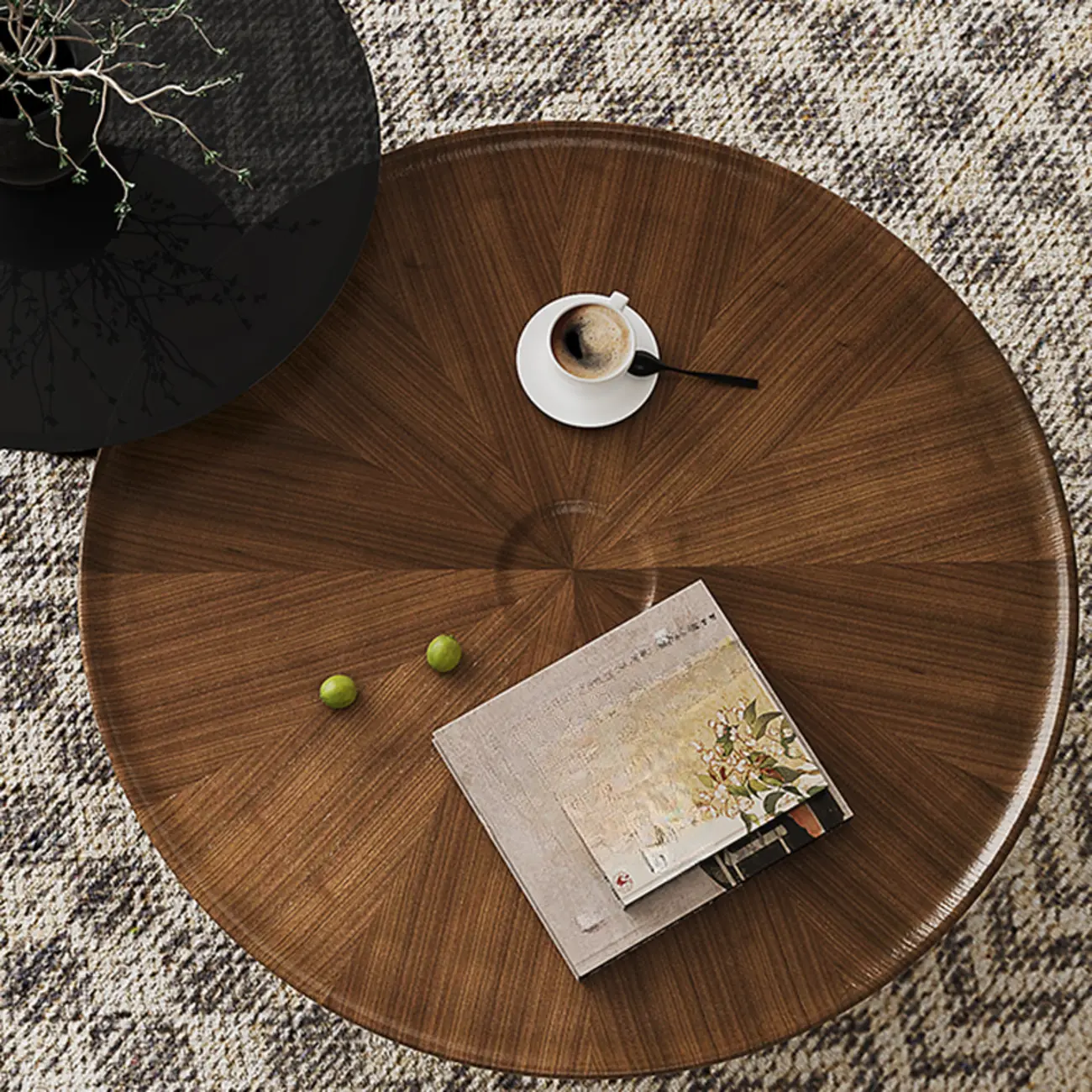 2-piece Modern Living Room Sculptural Nesting Coffee Table Set Image - 7 | homeyfad