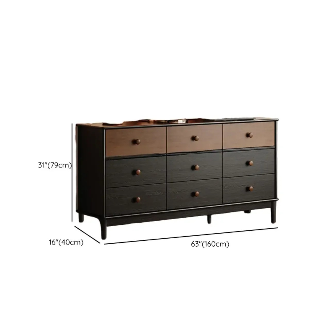 Traditional Wood Freestanding Dresser Multi-drawer Image - 11