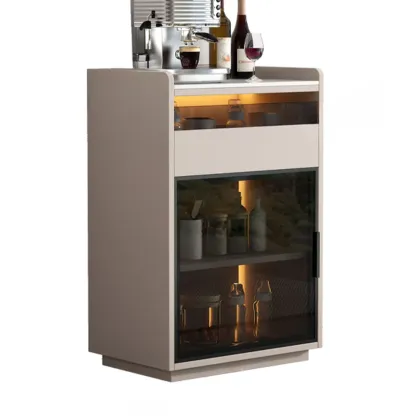 Modern Wood Buffet Sintered Stone Countertop Image - 2