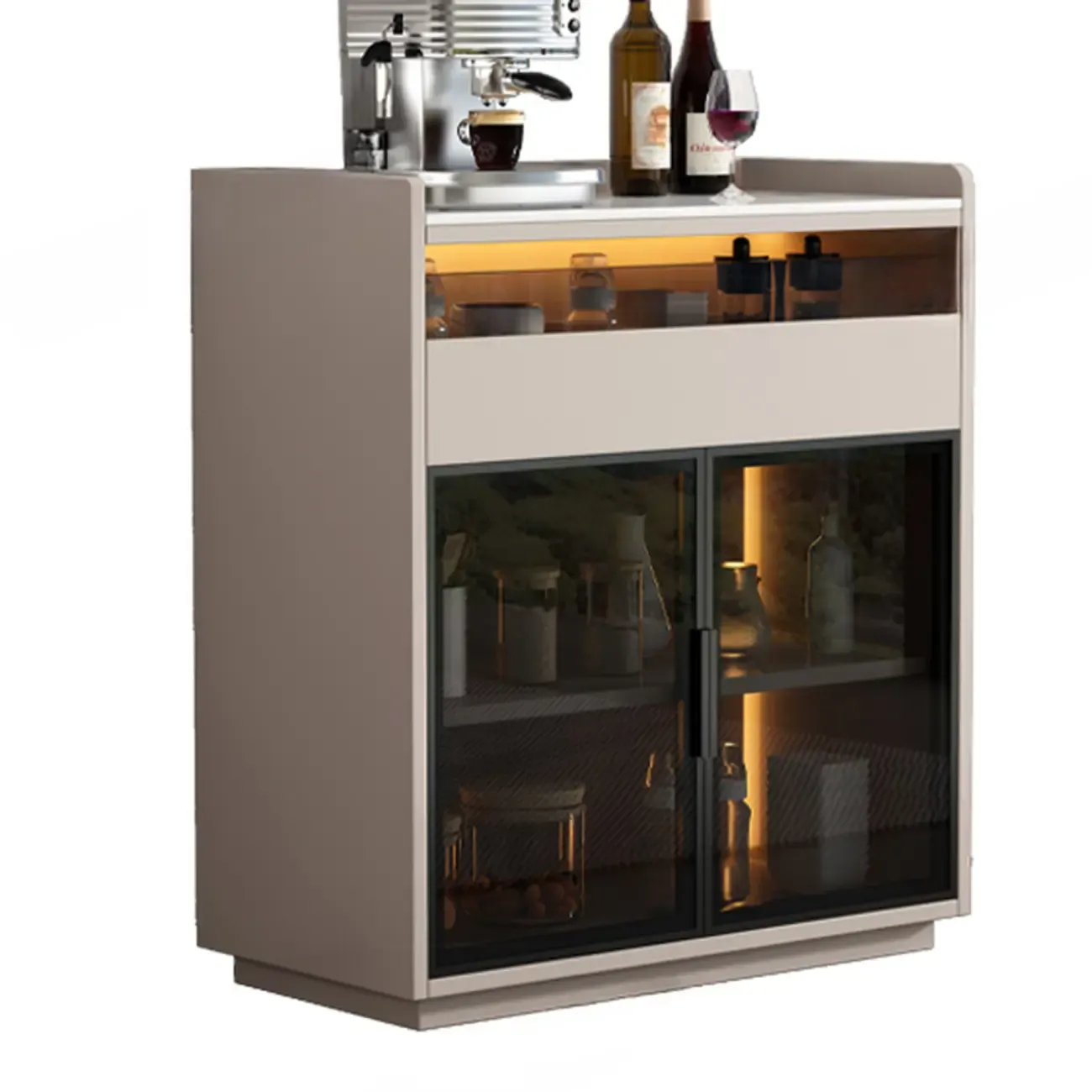 Modern Wood Buffet Sintered Stone Countertop Image - 3