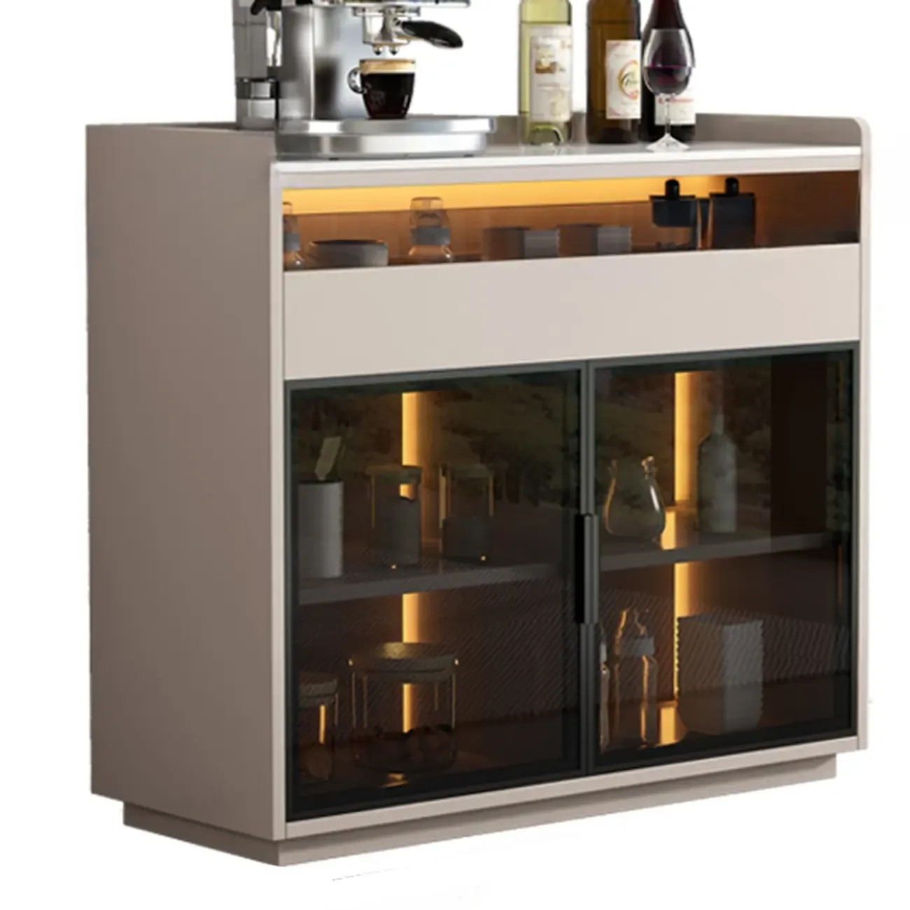 Modern Wood Buffet Sintered Stone Countertop Image - 5