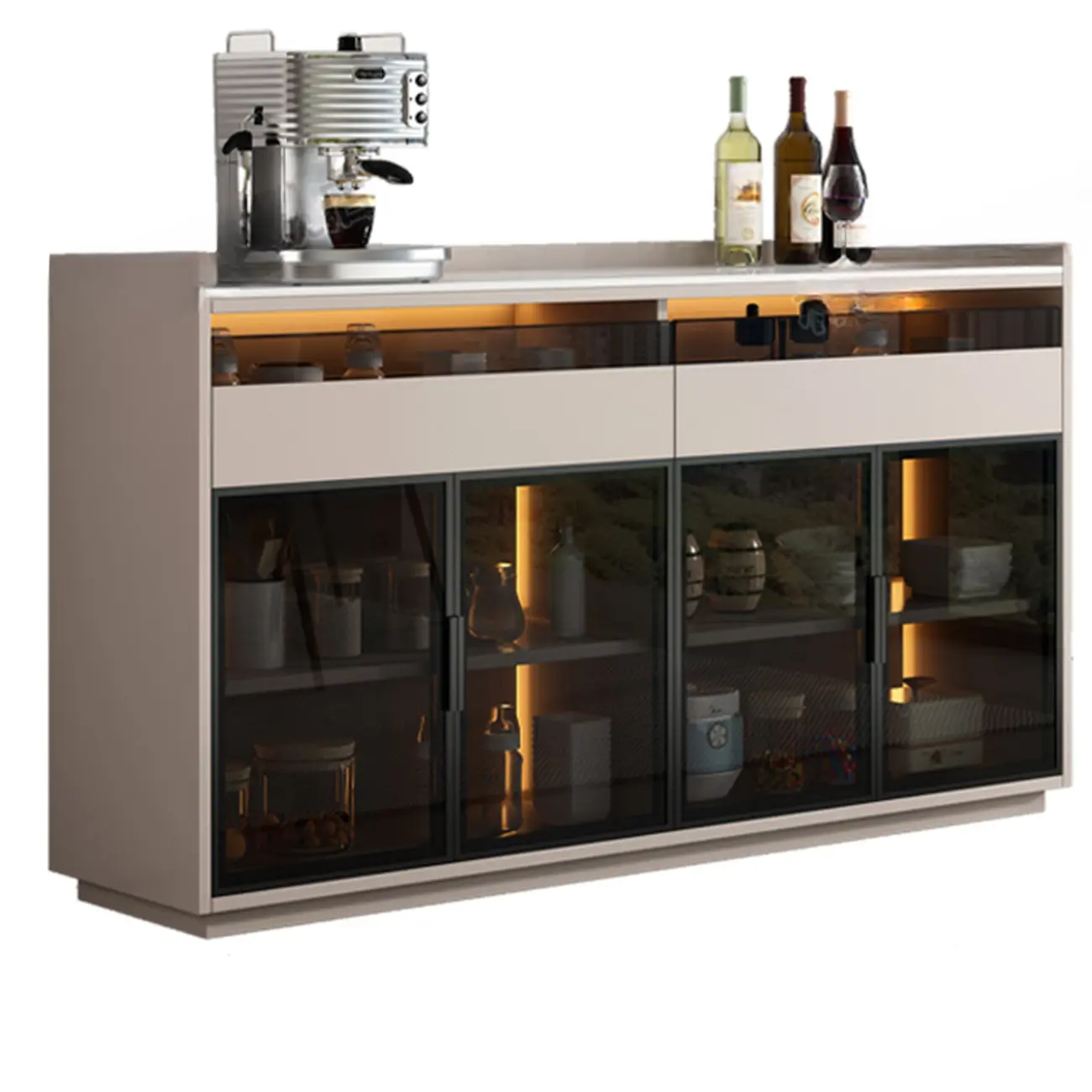 Modern Wood Buffet Sintered Stone Countertop Image - 11 | homeyfad