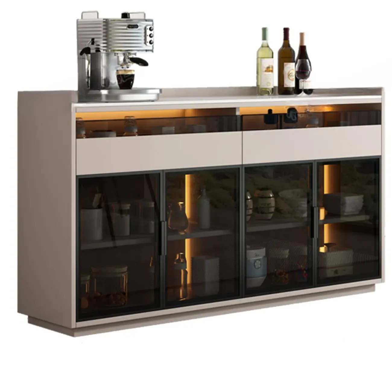 Modern Wood Buffet Sintered Stone Countertop Image - 11