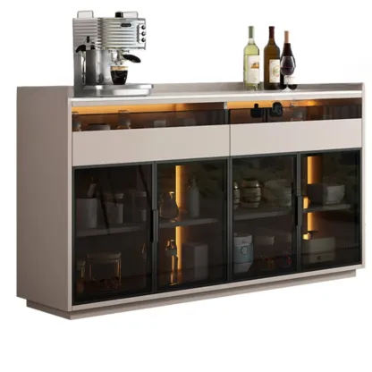 Modern Wood Buffet Sintered Stone Countertop Image - 11