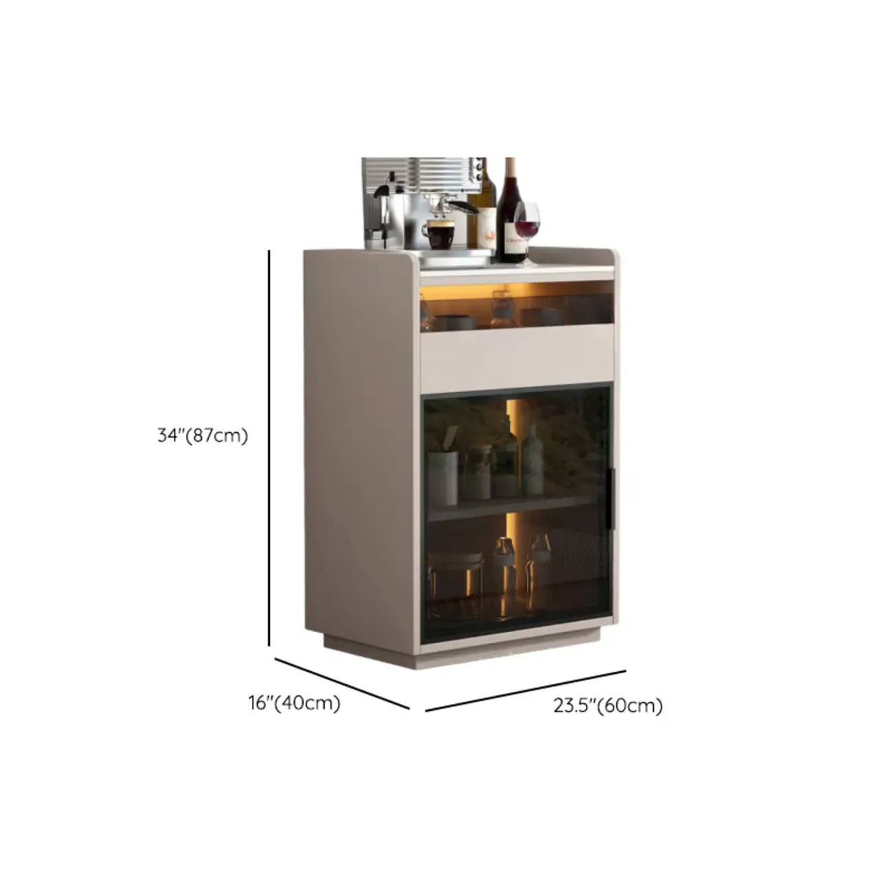 Modern Wood Buffet Sintered Stone Countertop Image - 16