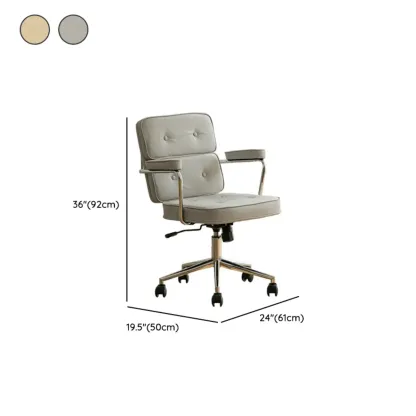Modern Leather Swivel Office Chair with Arms #size