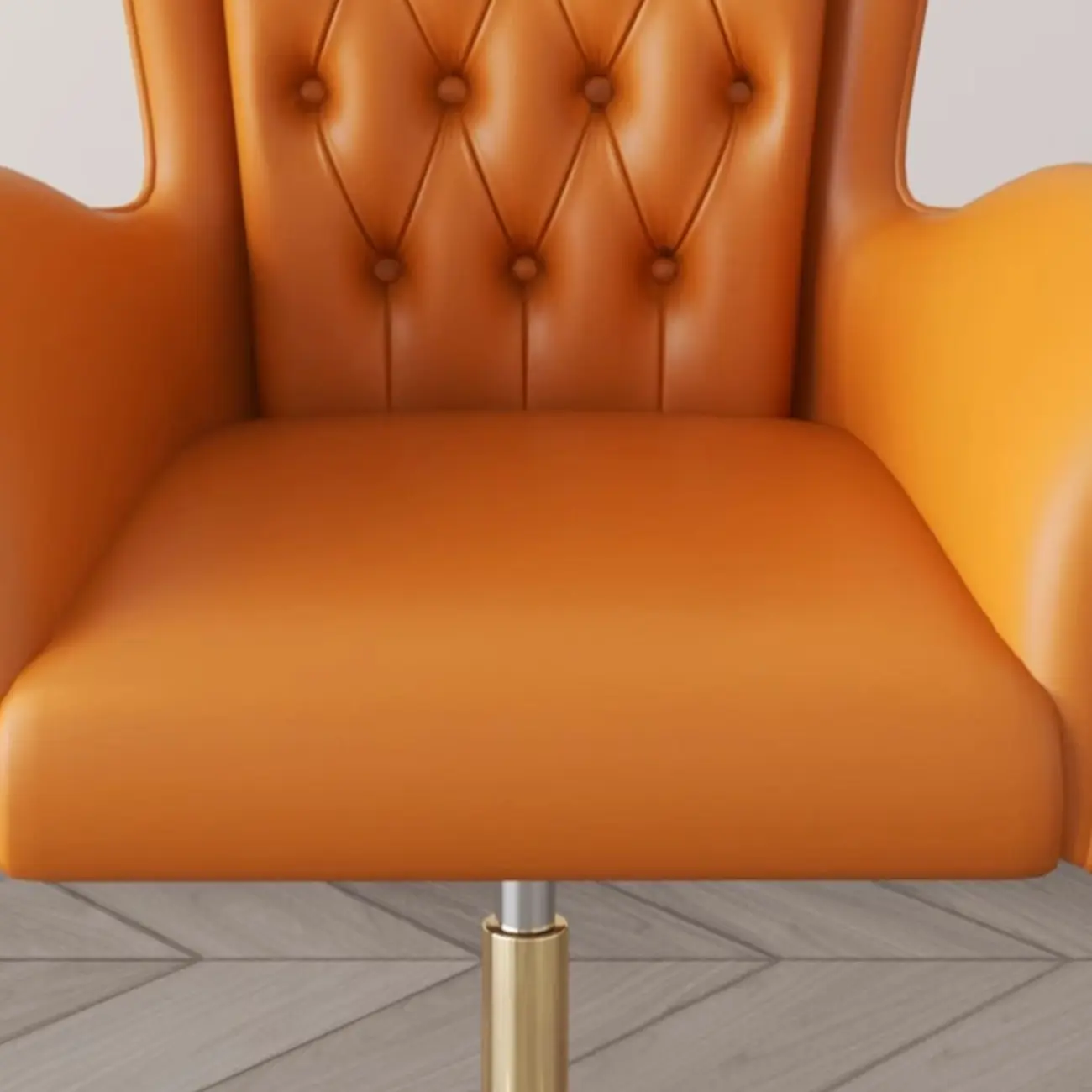 Modern Amber Executive Swivel Chair with Tufted Leather Image - 8 | homeyfad