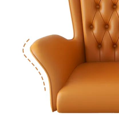 Modern Amber Executive Swivel Chair with Tufted Leather Image - 7