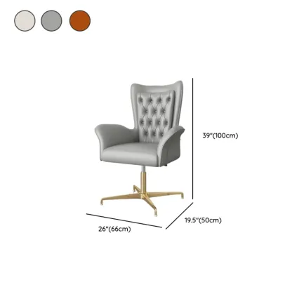 Modern Amber Executive Swivel Chair with Tufted Leather Image - 15