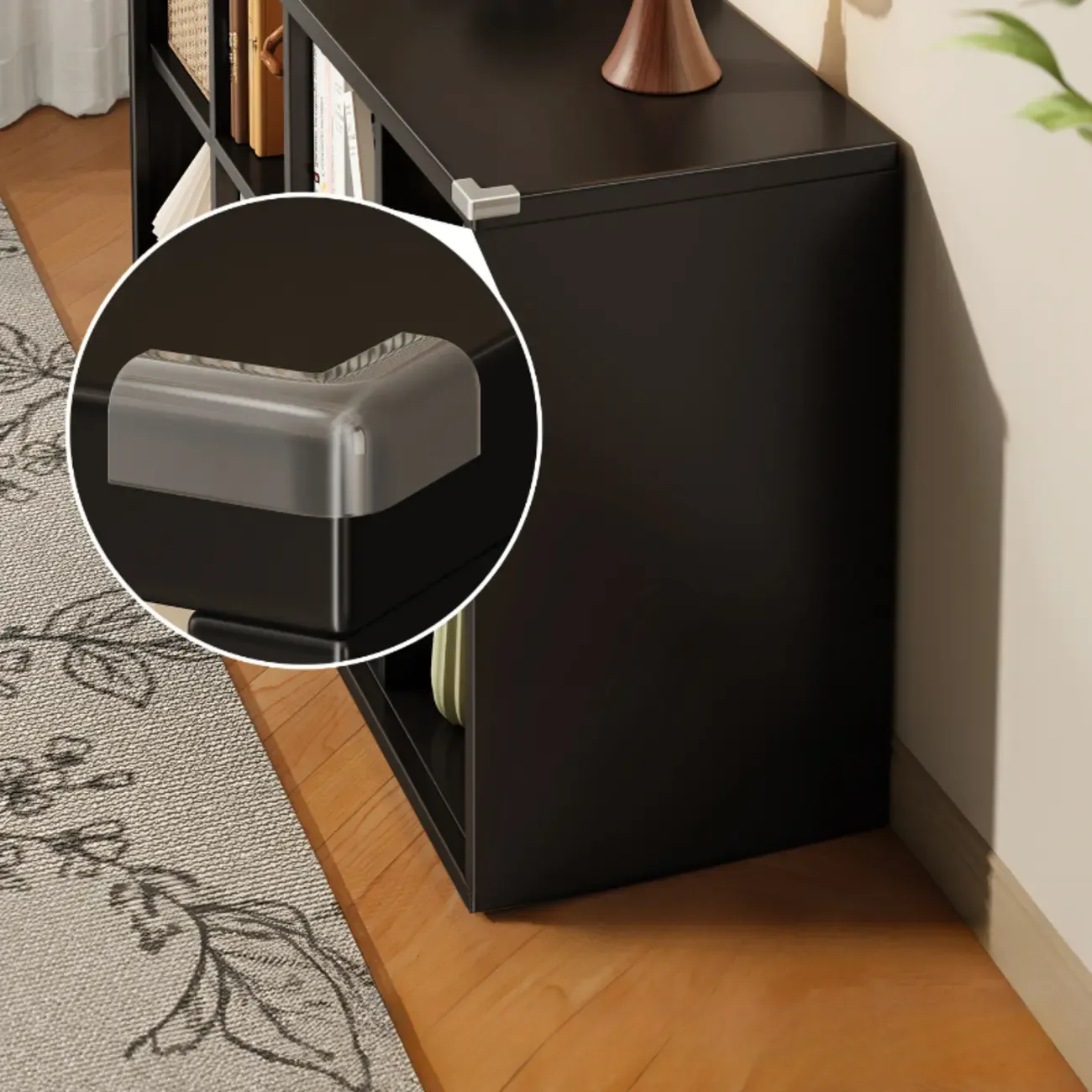 Modern Steel Cube Bookcase with Fabric Bins Image - 4