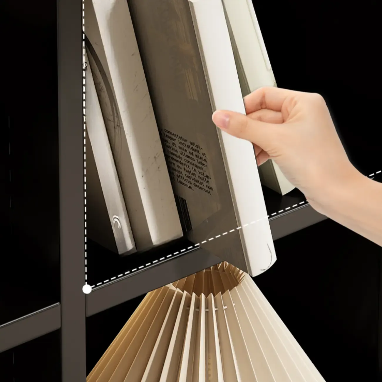 Modern Steel Cube Bookcase with Fabric Bins Image - 8