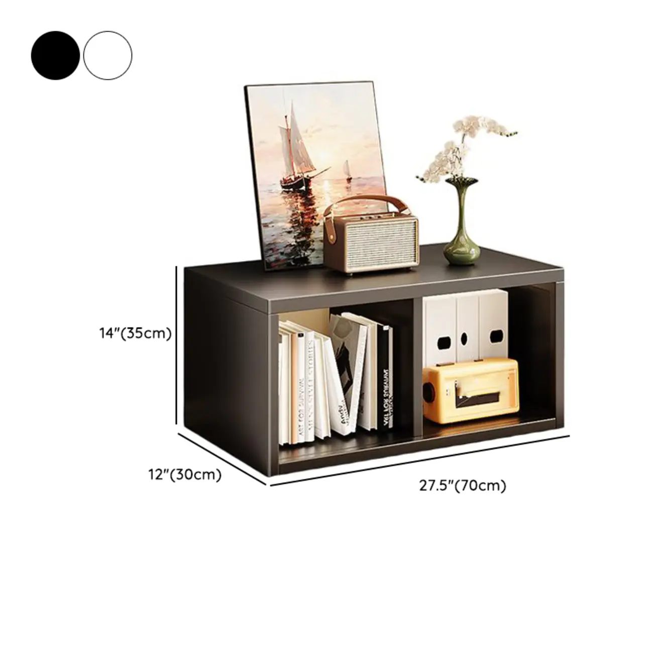 Modern Steel Cube Bookcase with Fabric Bins Image - 20 | homeyfad