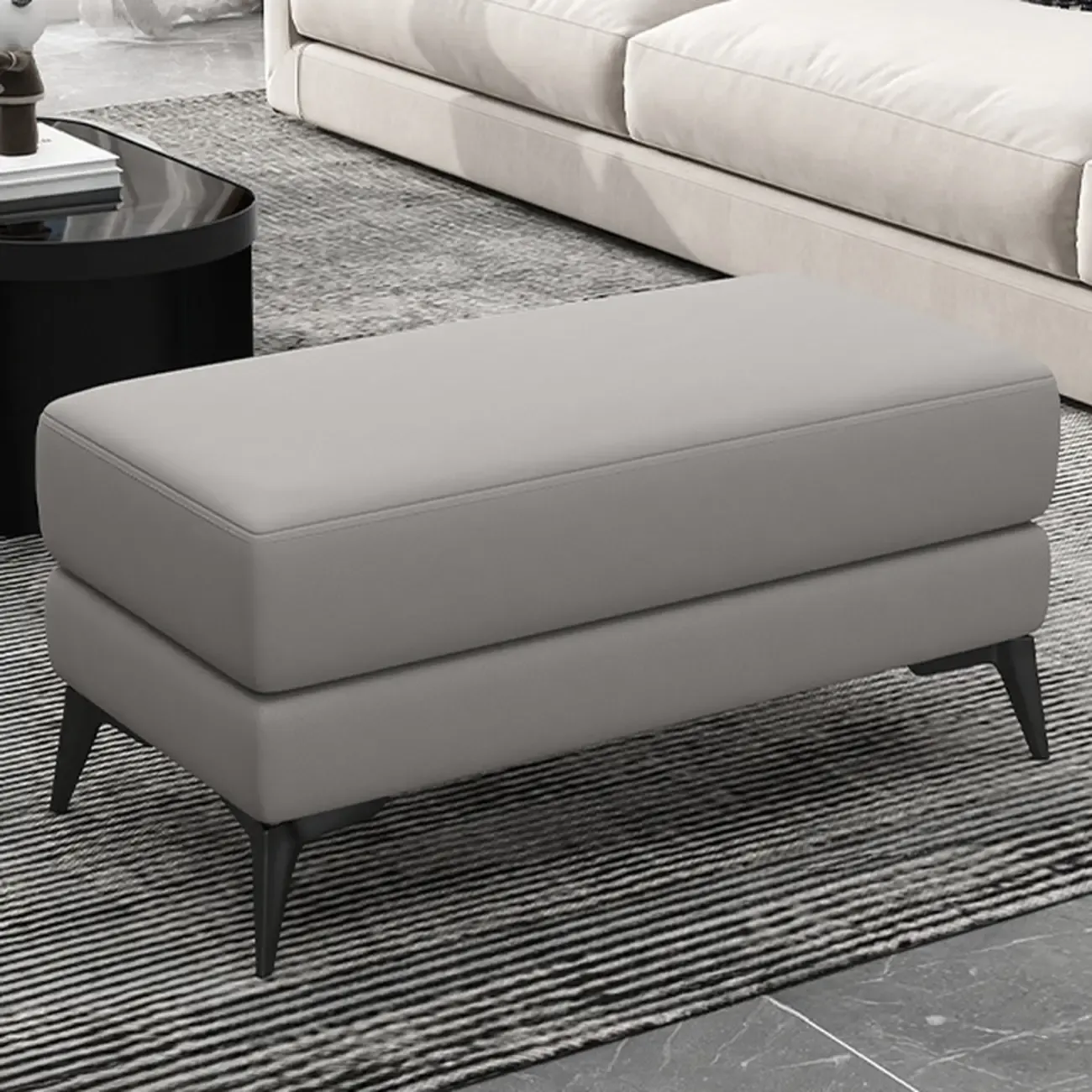 Modern Upholstered Solid Color Bedroom Bench Image - 3