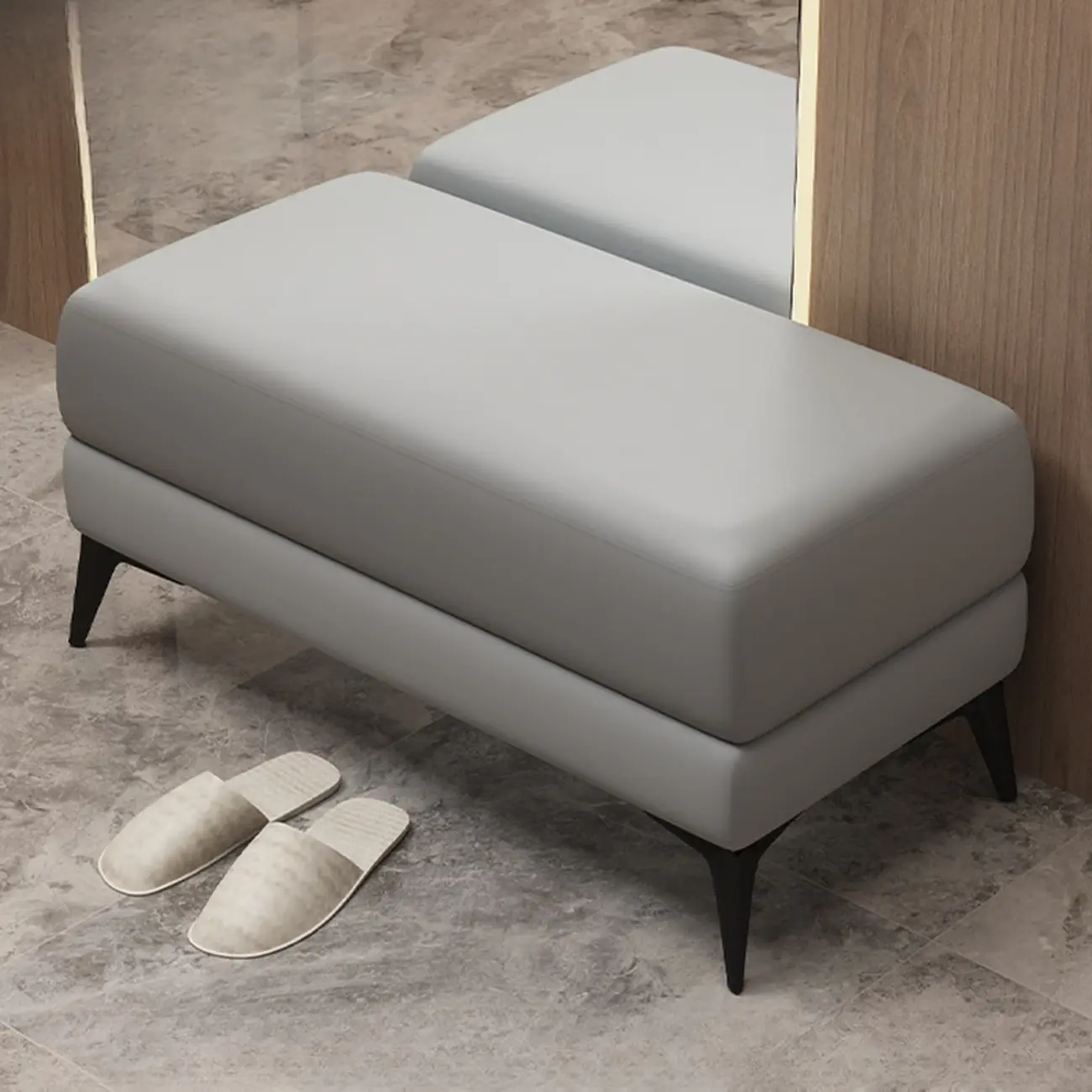 Modern Upholstered Solid Color Bedroom Bench Image - 6 | homeyfad