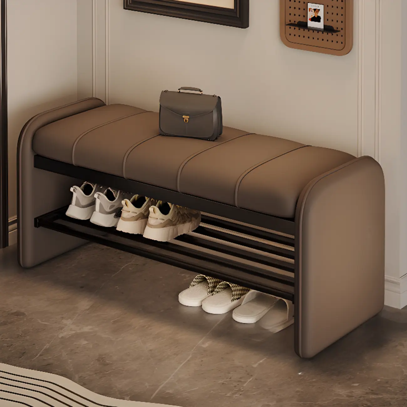 Solid Color Modern Upholstered Bedroom Bench with Storage Image - 3 | homeyfad