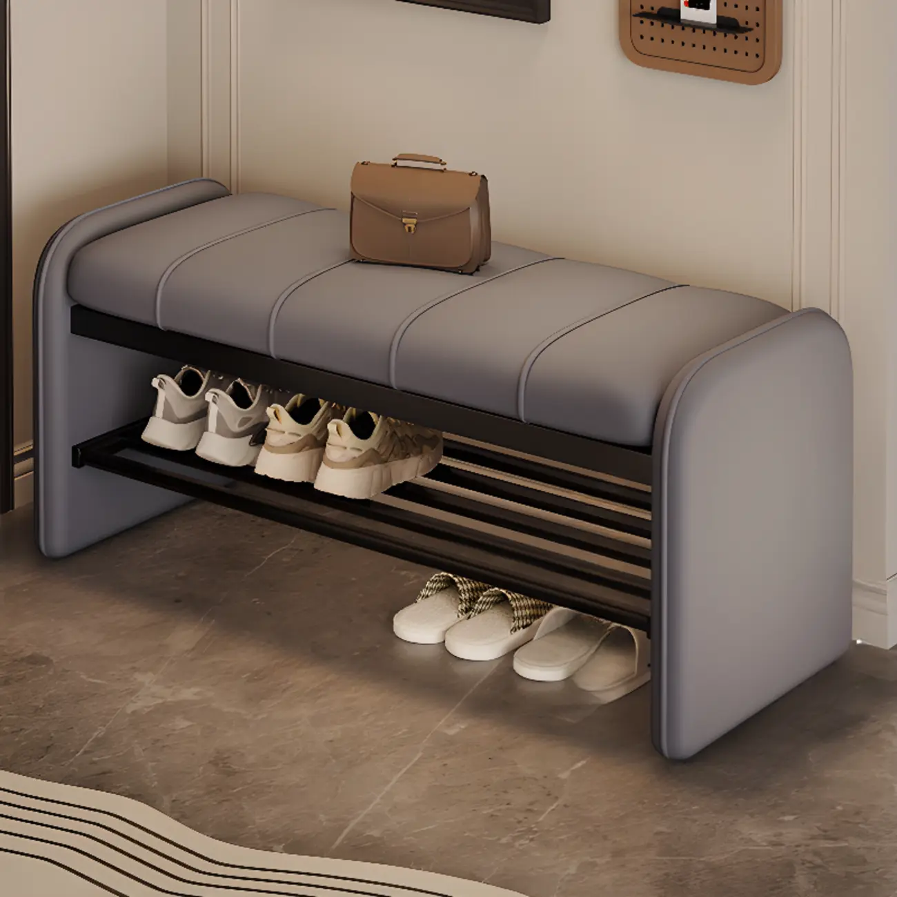 Solid Color Modern Upholstered Bedroom Bench with Storage Image - 5 | homeyfad