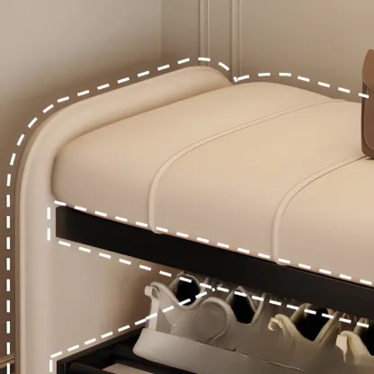 Solid Color Modern Upholstered Bedroom Bench with Storage Image - 8